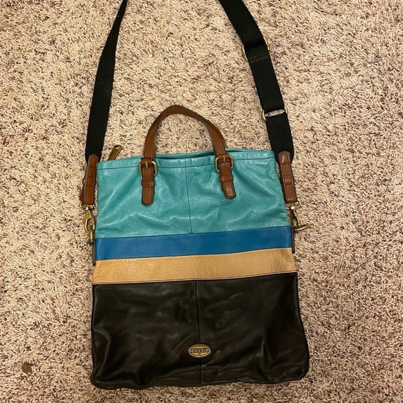 Fossil Handbags - Fossil Multi Colored Leather Foldover Crossbody